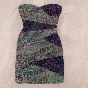 BCBG Womens US 6 multi color mini dress